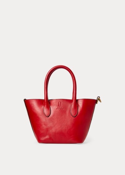 Women's Polo Ralph Lauren Leather Mini Bellport Tote Bags | 438290AOI